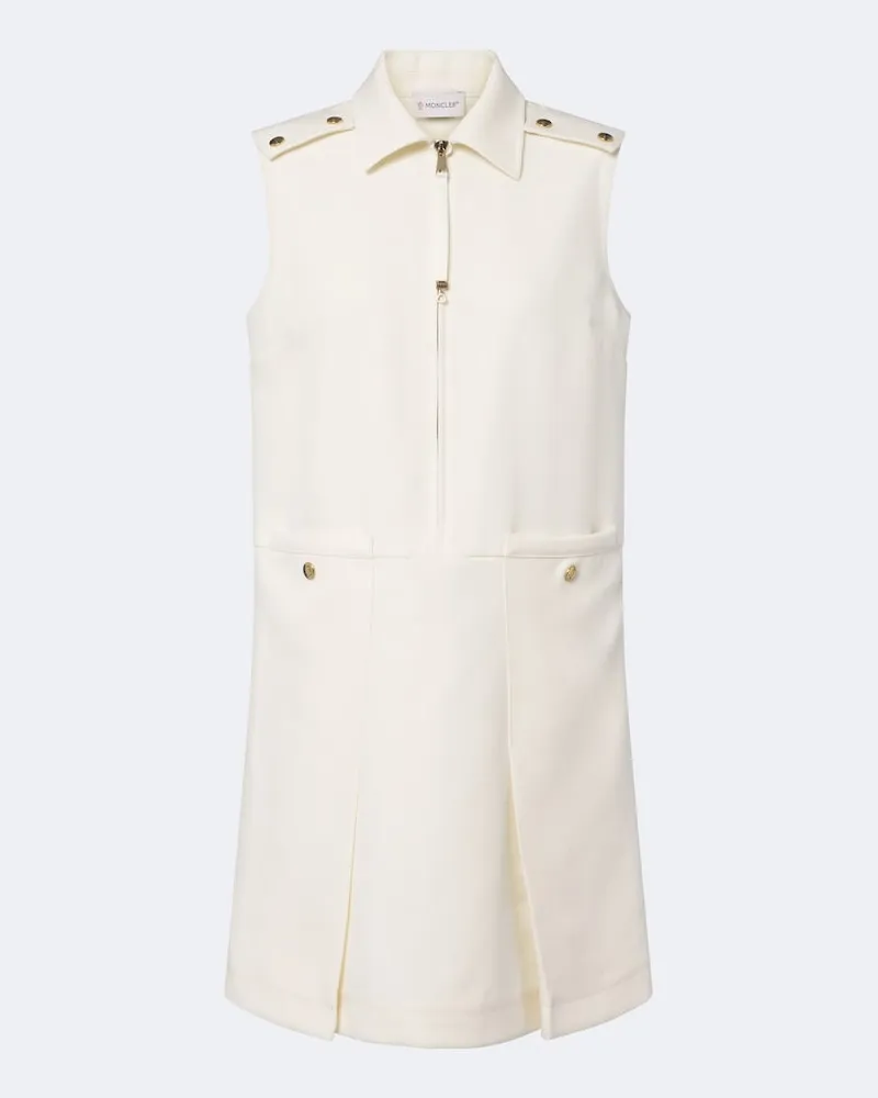 Moncler Hemdkleid aus Wollgabardine Weiß