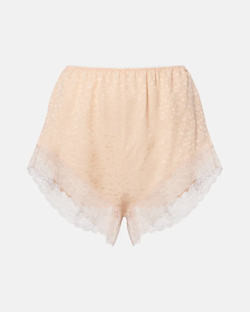 Chloé Chloé Shorts aus Seiden-Jacquard mit Spitze Rosa