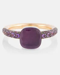 Pomellato Ring Nudo Petit aus 18kt Rose- und Weissgold mit Amethyst und Jade Lila