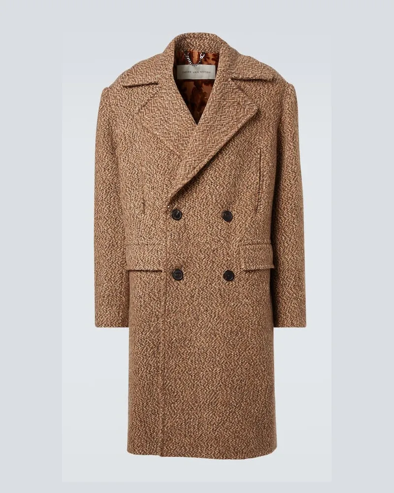 Dries van Noten Mantel aus einem Wollgemisch Braun