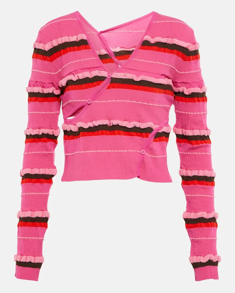 Jacquemus Cropped-Cardigan Le Cardigan Tordu Rosa