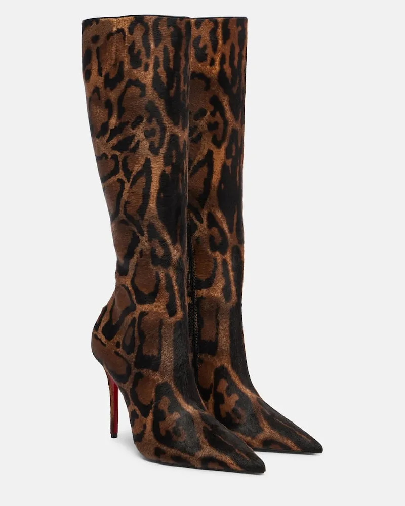 Christian Louboutin Stiefel Miss Z 100 aus Kalbshaar Braun