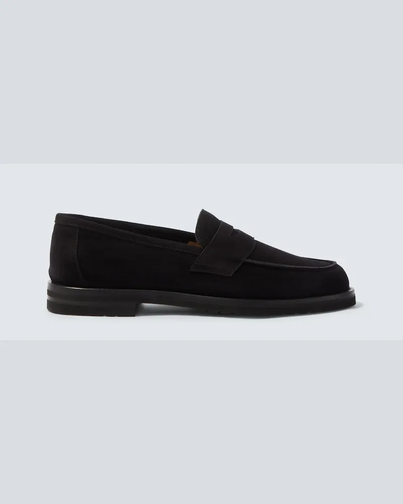 Thom Sweeney Loafers aus Veloursleder Schwarz