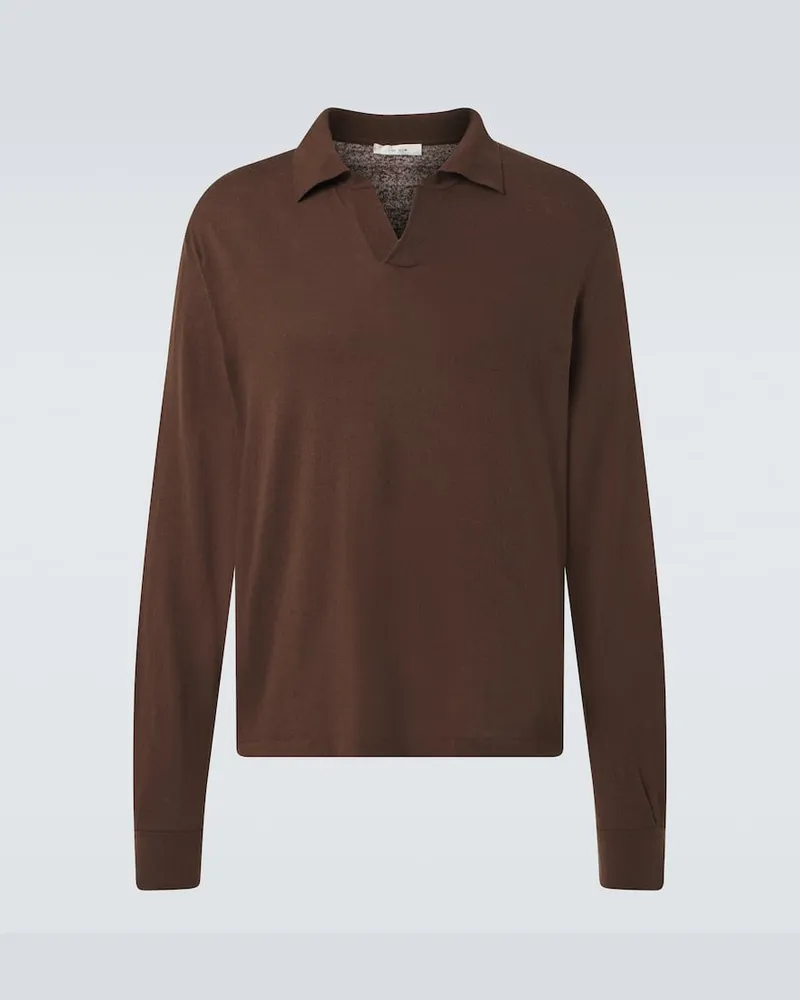 The Row Polohemd Stafford aus Seide Braun
