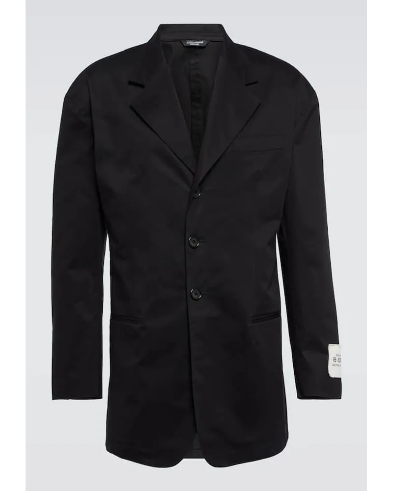 Dolce & Gabbana Blazer aus Baumwoll-Gabardine Schwarz