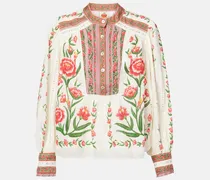 Bedruckte Bluse aus einem Baumwollgemisch