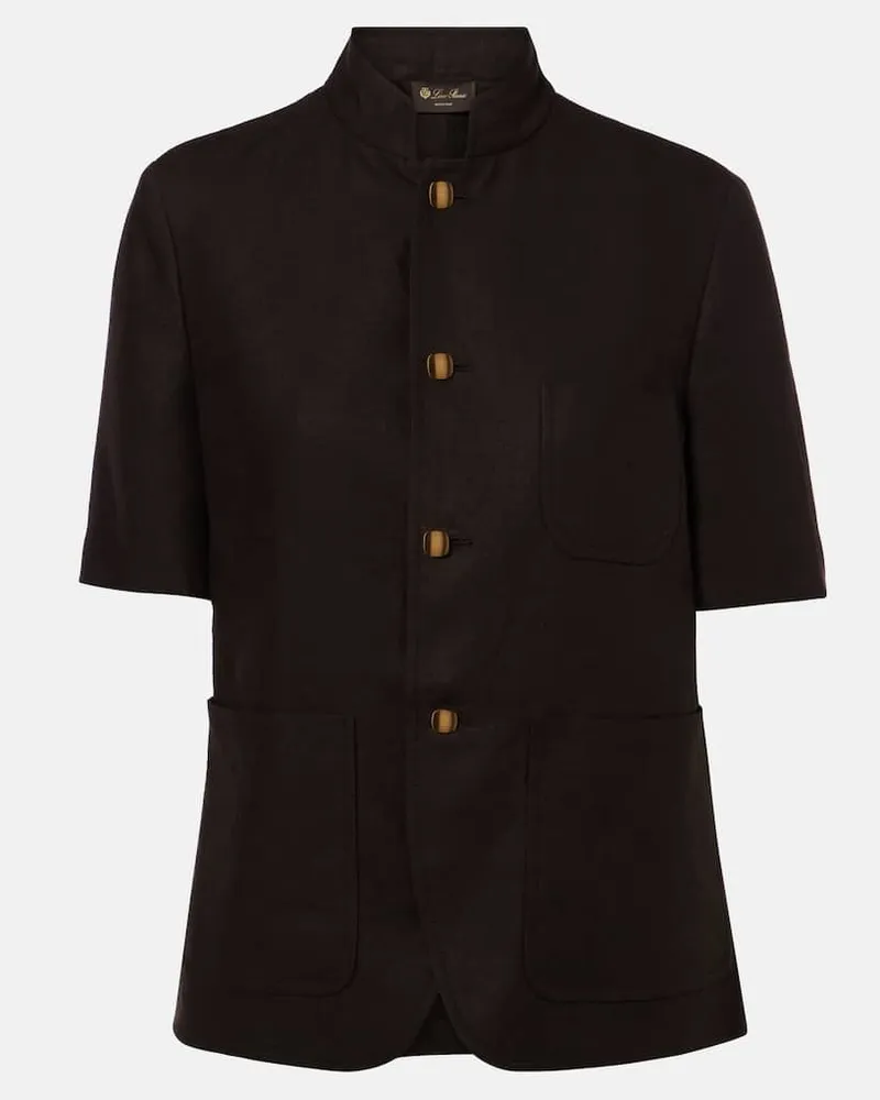 Loro Piana Hemd aus Leinen Braun