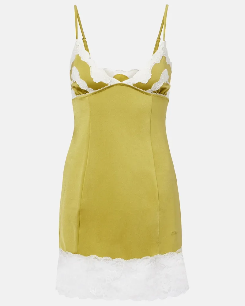 Chloé Chloé Slipdress mit Spitze Gelb