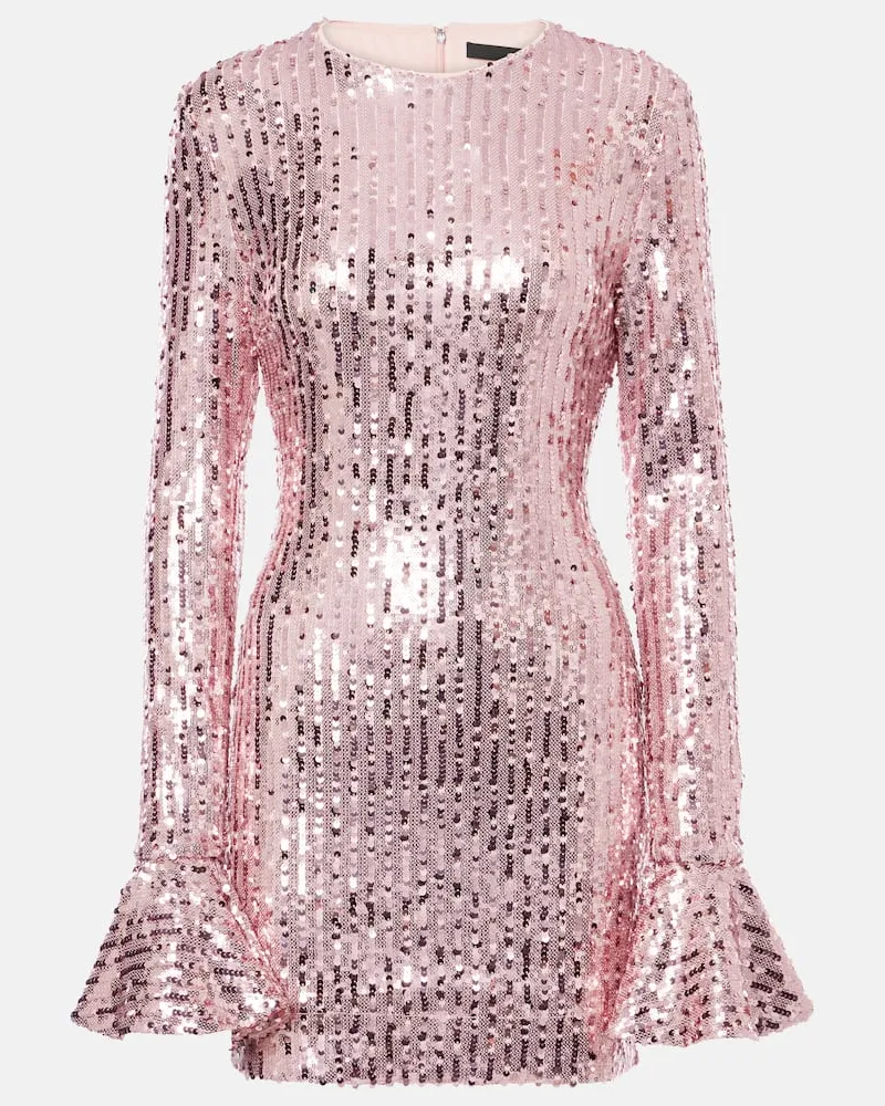 ROTATE Birger Christensen Minikleid mit Pailletten Rosa