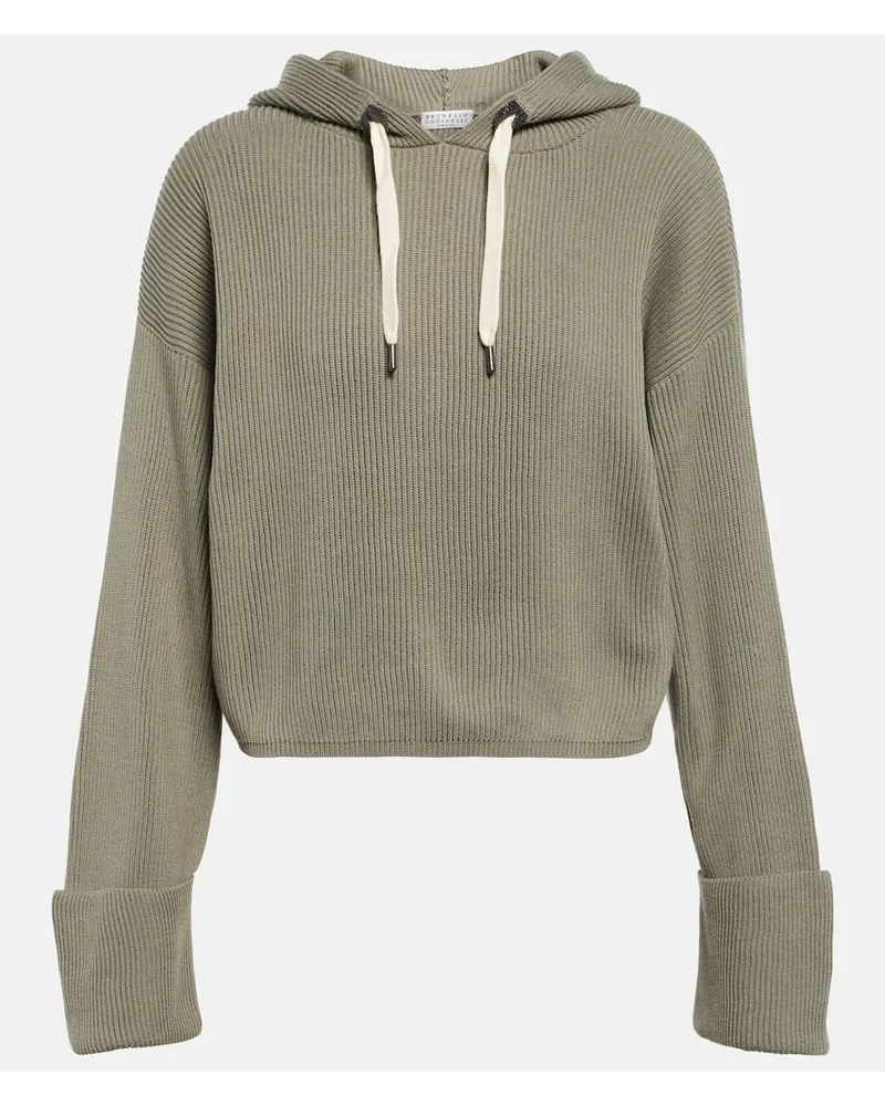 Brunello Cucinelli Hoodie aus Baumwolle Beige