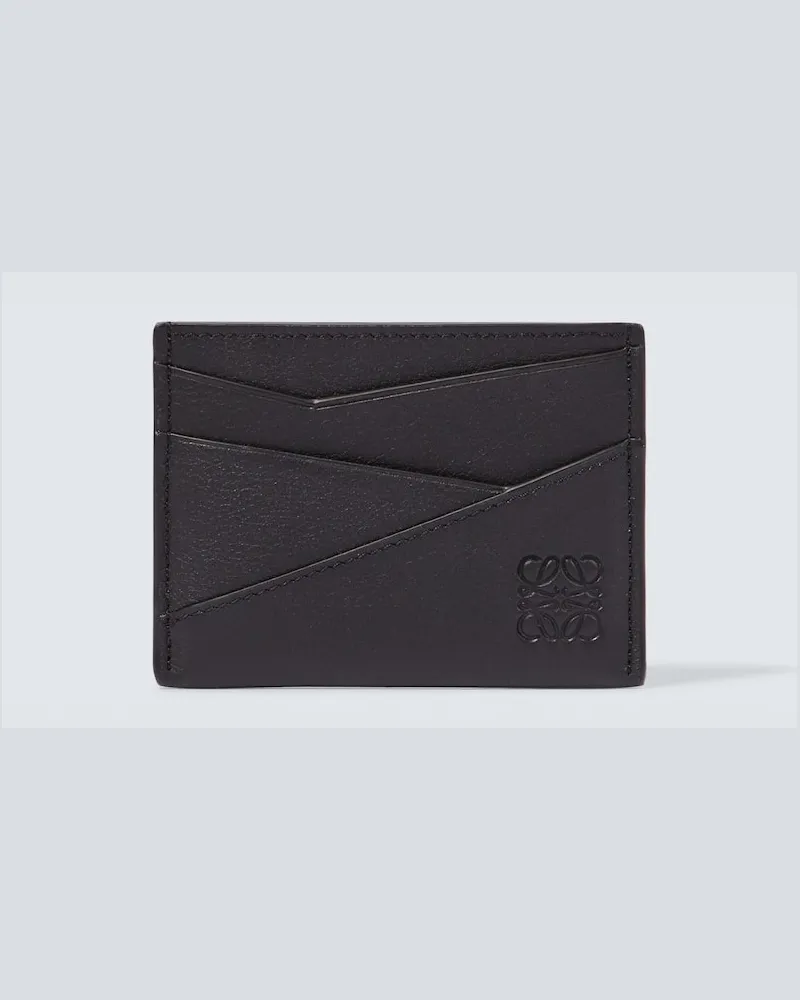 Loewe Kartenetui Puzzle Anagram aus Leder Schwarz