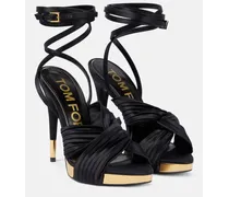 Plateausandalen aus Satin