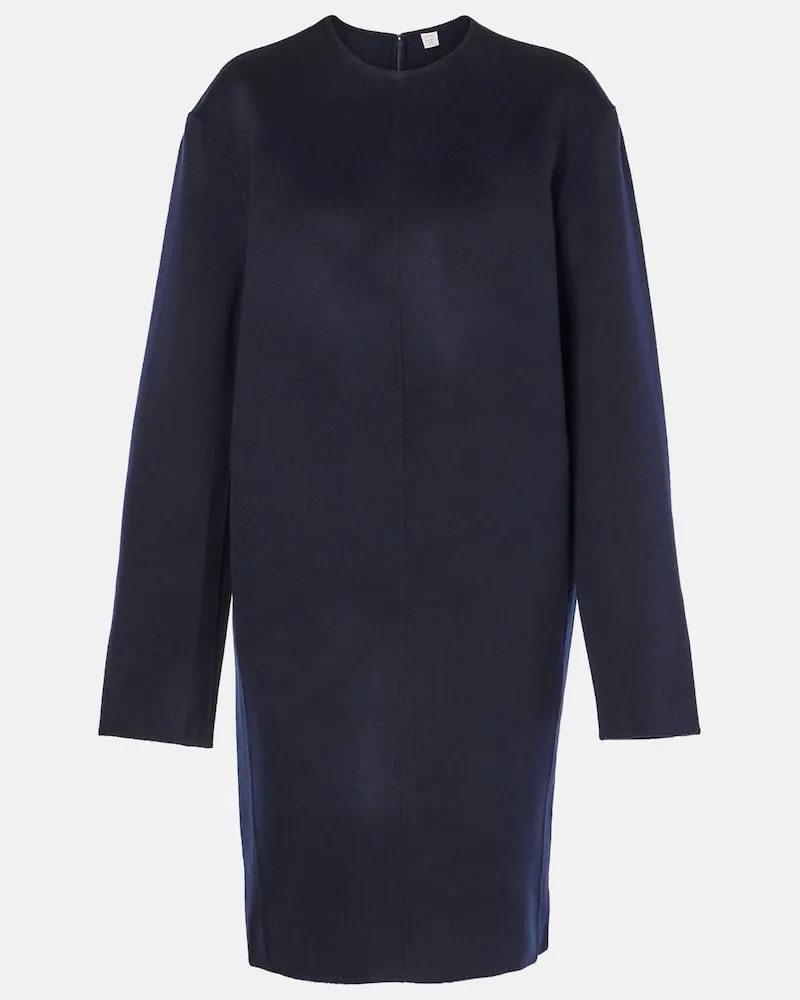 Totême Midikleid aus Wolle Blau