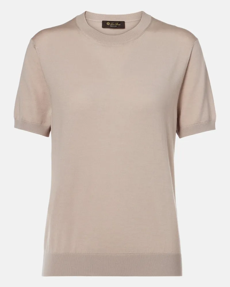 Loro Piana Pullover Sottile aus Wolle, Seide und Kaschmir Beige