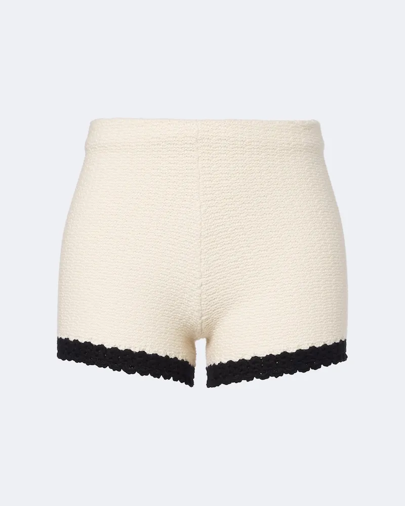 Posse Shorts Hattie mit Häkelstrick Weiß