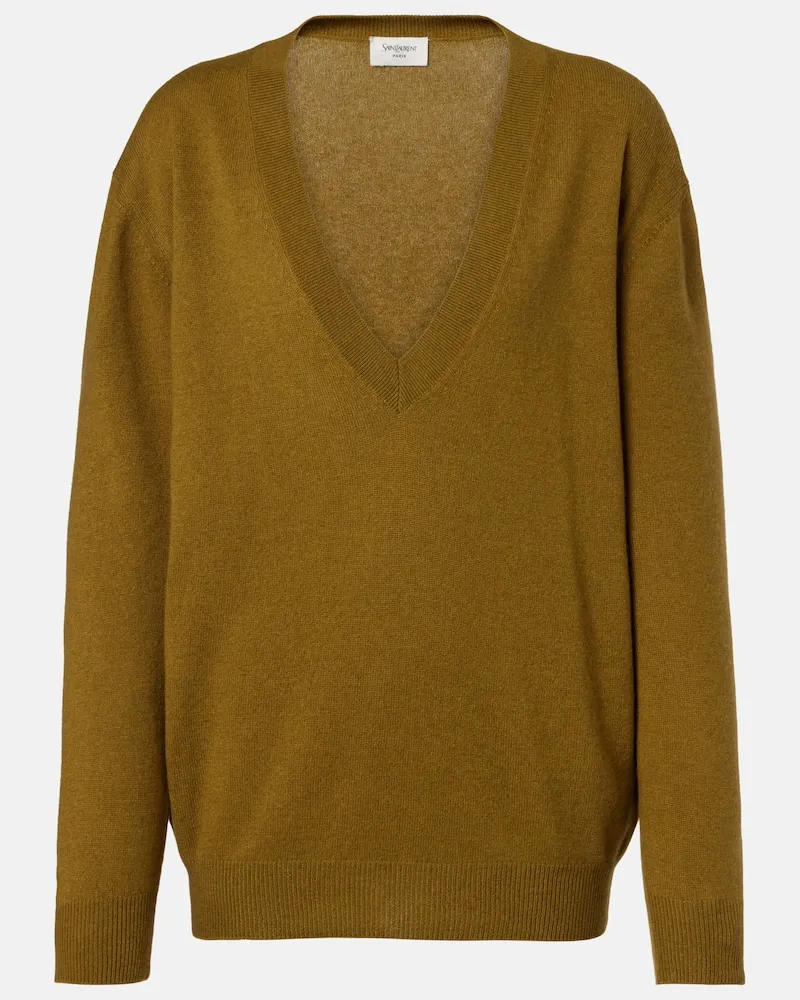 Saint Laurent Pullover aus Kaschmir Grün