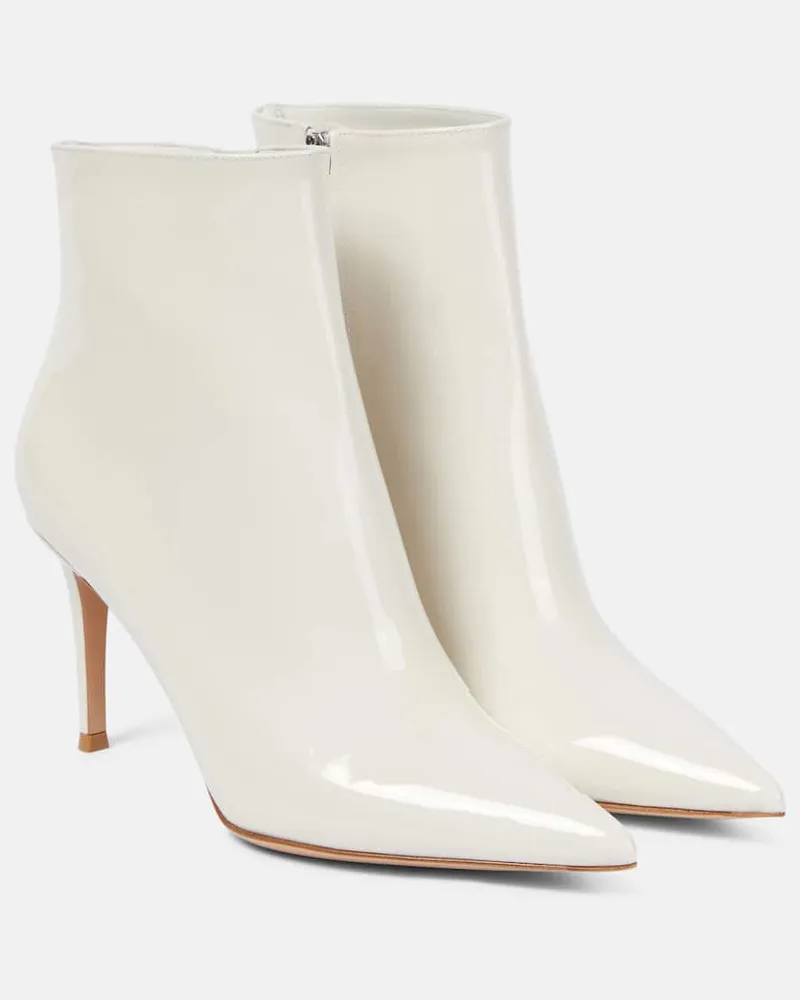 Gianvito Rossi Ankle Boots aus Lackleder Weiß
