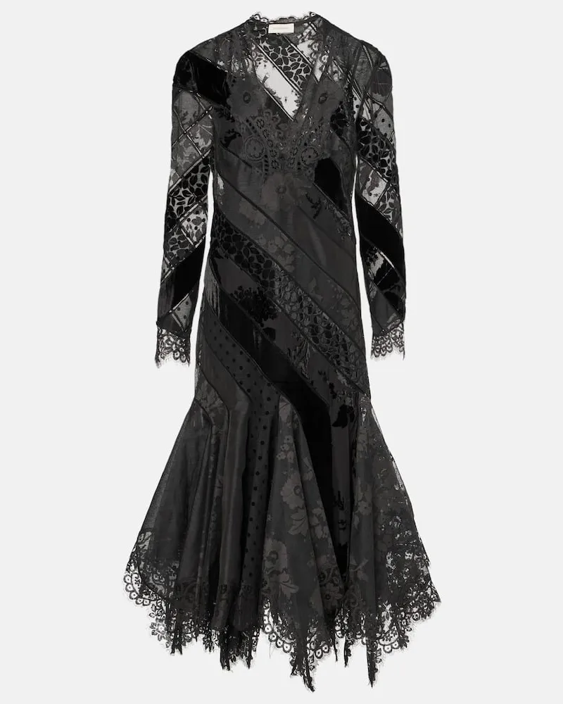 Zimmermann Robe Eden aus Leinen und Seide Schwarz