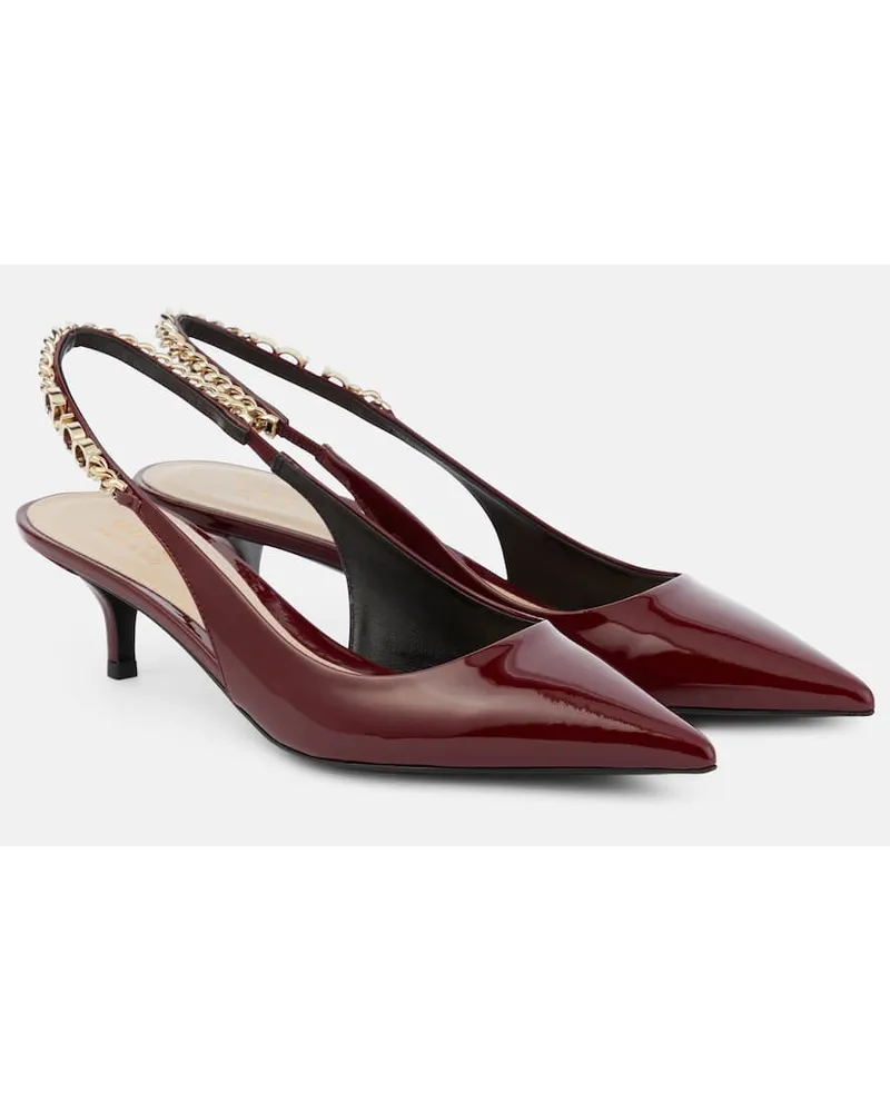 Gucci Slingback-Pumps  Signoria aus Lackleder Rot