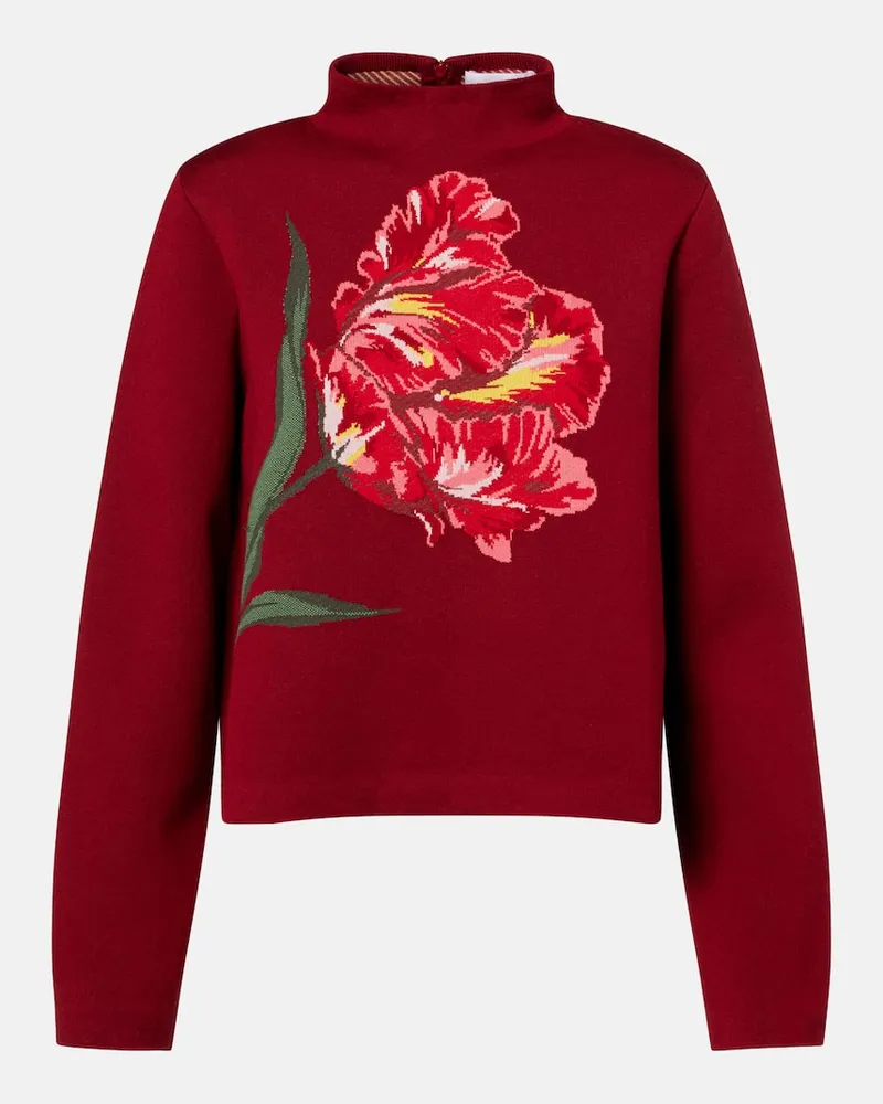 Carolina Herrera New York Pullover aus Jacquard Rot