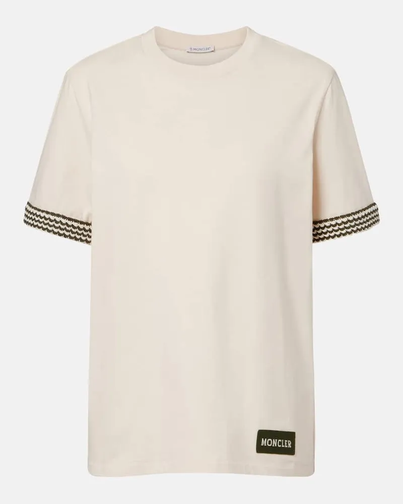 Moncler T-Shirt aus Baumwoll-Jersey Beige