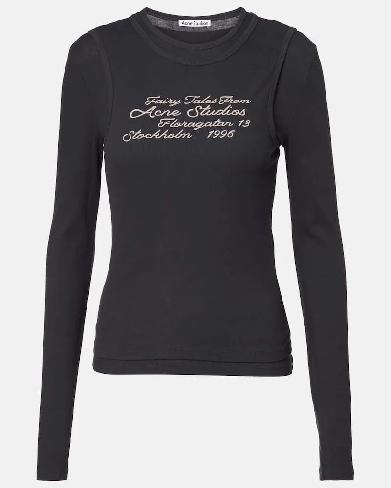 Acne Studios Longsleeve aus einem Baumwollgemisch Schwarz
