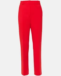 SPORTMAX Gerade High-Rise-Hose Roagna aus einem Wollgemisch Rot