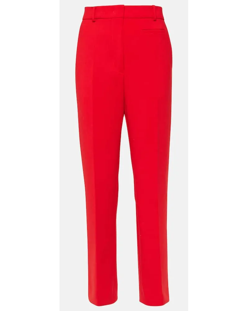 SPORTMAX Gerade High-Rise-Hose Roagna aus einem Wollgemisch Rot