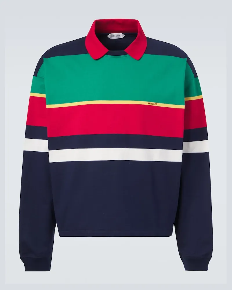 Versace Polo-Pullover aus Baumwoll-Jersey Multicolor