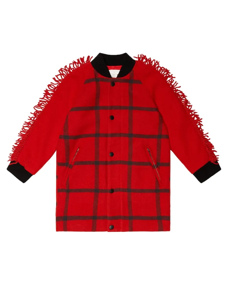 Stella McCartney Kids Mantel aus einem Wollgemisch Rot