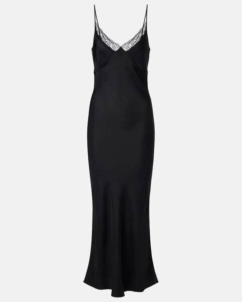 The Row Slipdress Barina aus Seide mit Spitze Schwarz