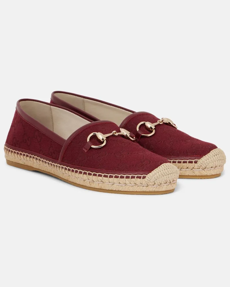 Gucci Espadrilles Horsebit GG aus Canvas Burgund