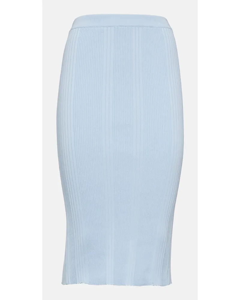 Bottega Veneta Midirock aus Rippstrick Blau