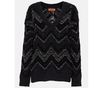 Oversize-Pullover mit Pailletten