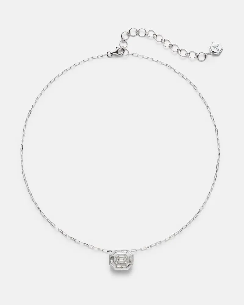 SHAY Halskette Bezel Illusion aus 18kt Weißgold mit Diamanten Silber