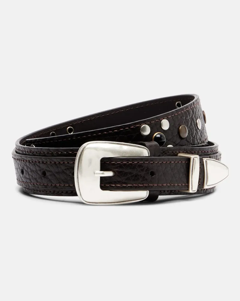 Christophe Lemaire Verzierter Gürtel aus Leder Braun