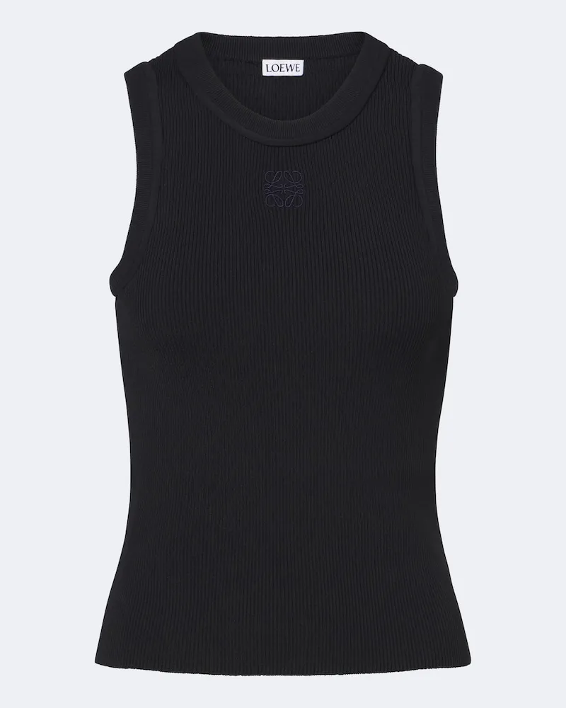 Loewe Tanktop Anagram aus Rippstrick Schwarz