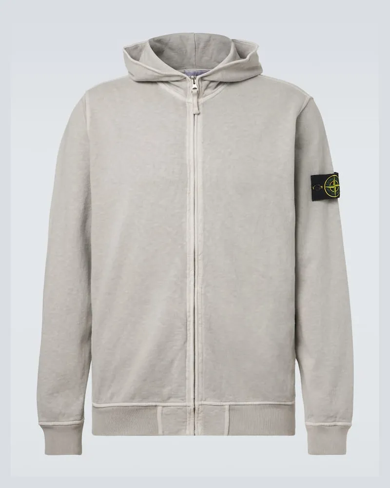 Stone Island Kapuzenjacke aus Baumwoll-Jersey Grau