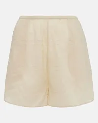 Totême Shorts Monogram aus einem Baumwollgemisch Beige