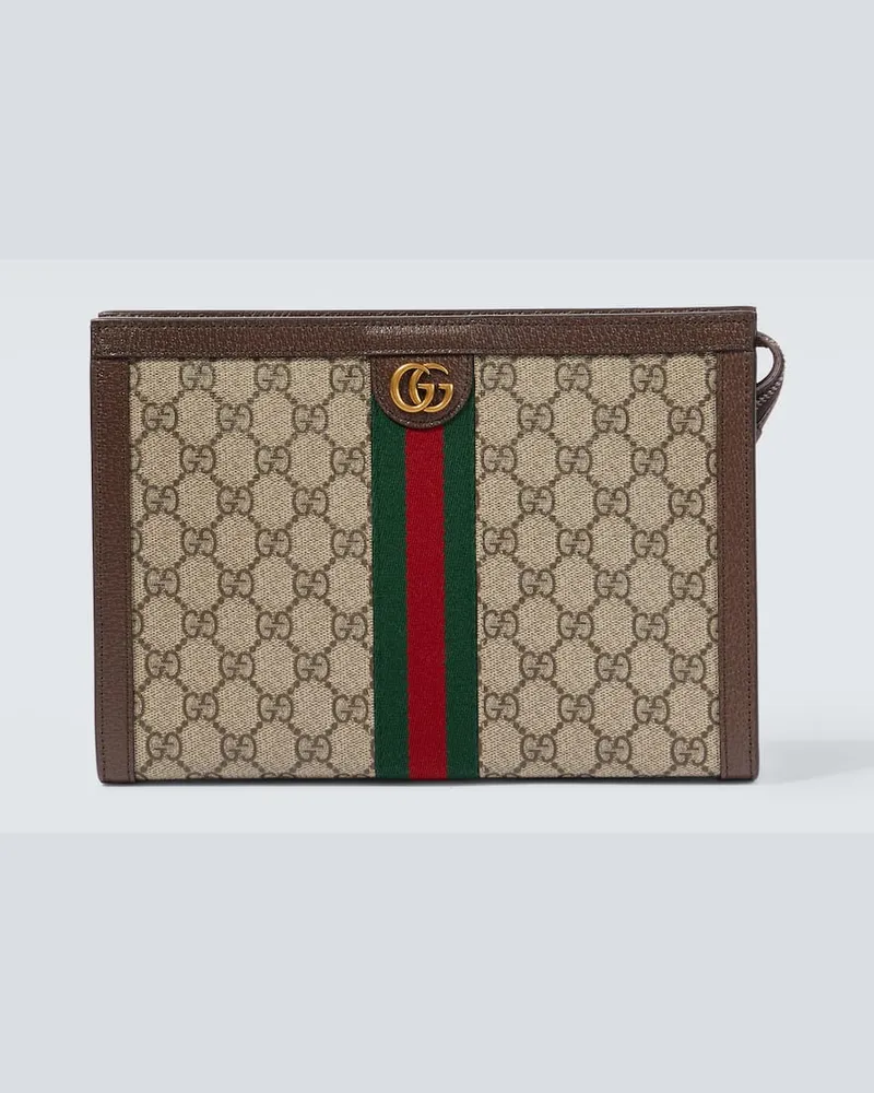 Gucci Kosmetiketui GG Supreme aus Canvas Beige
