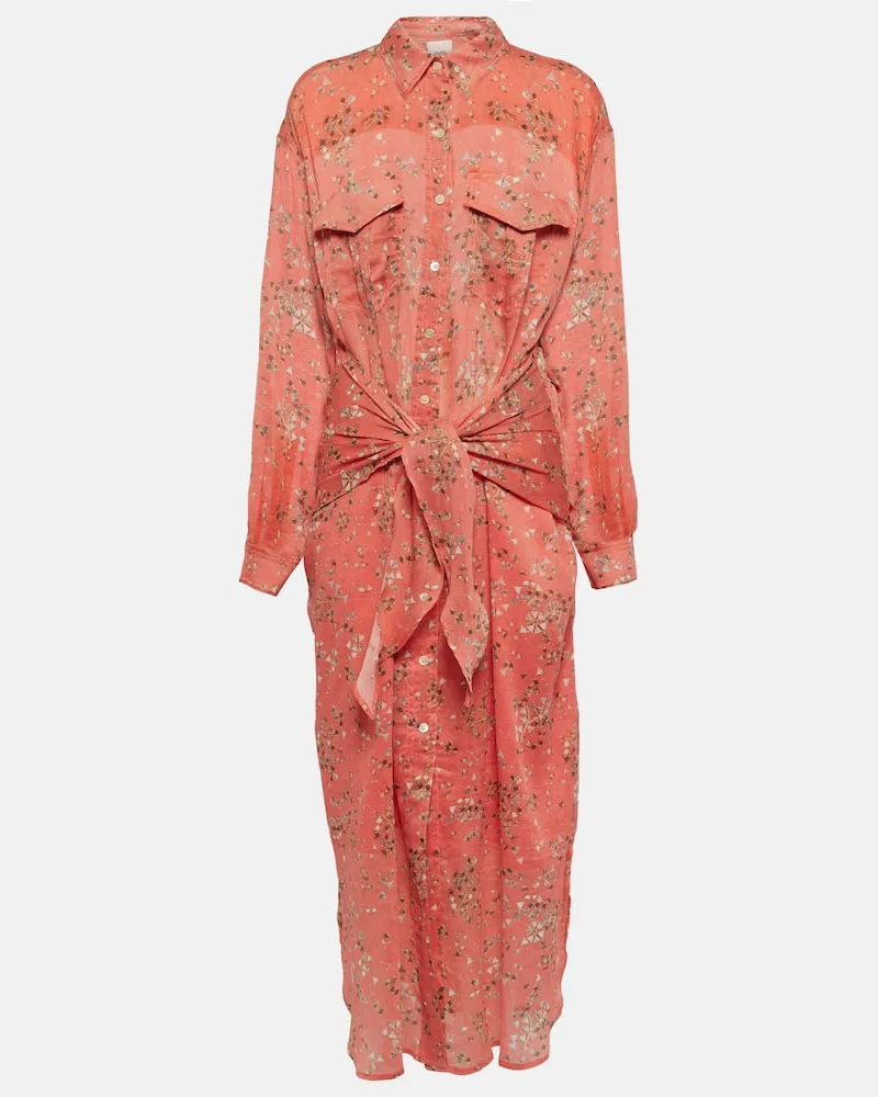 Isabel Marant Hemdblusenkleid Anesy aus Baumwolle und Seide Rosa