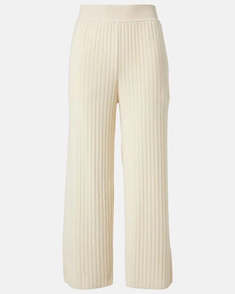 Loro Piana Cropped-Hose Coste aus Kaschmir Weiß