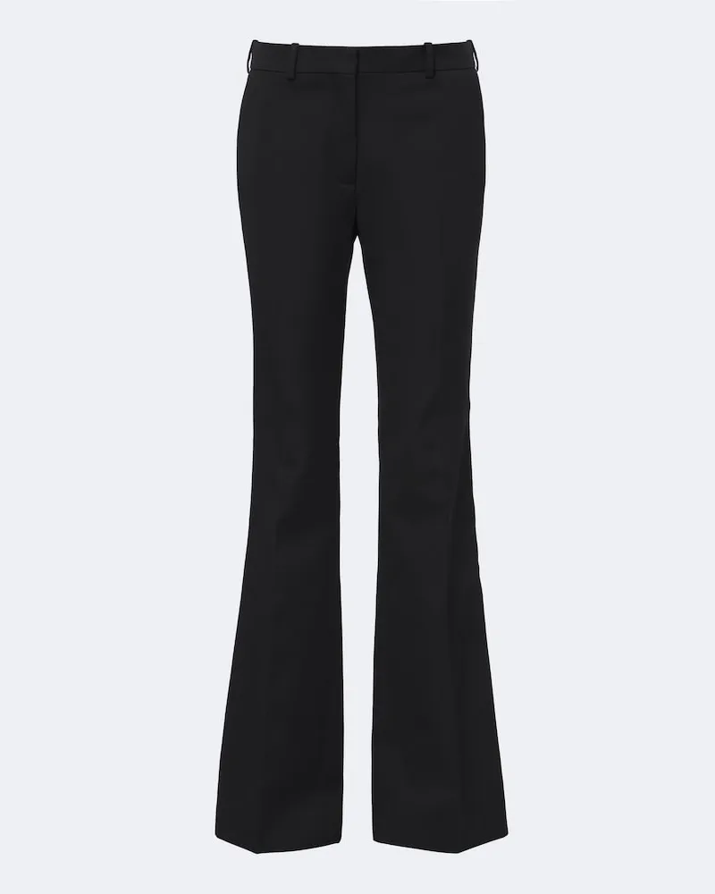 Balmain Weite Hose aus Schurwolle Schwarz