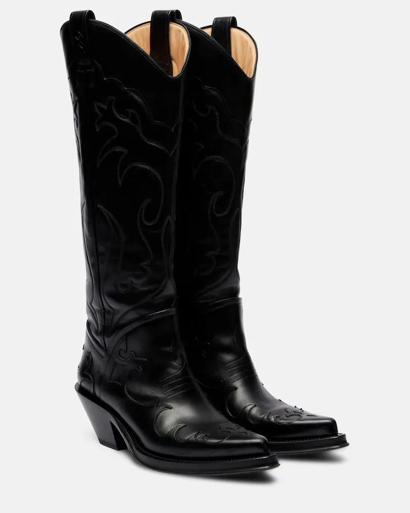 Gabriela Hearst Westernstiefel Capitana aus Leder Schwarz