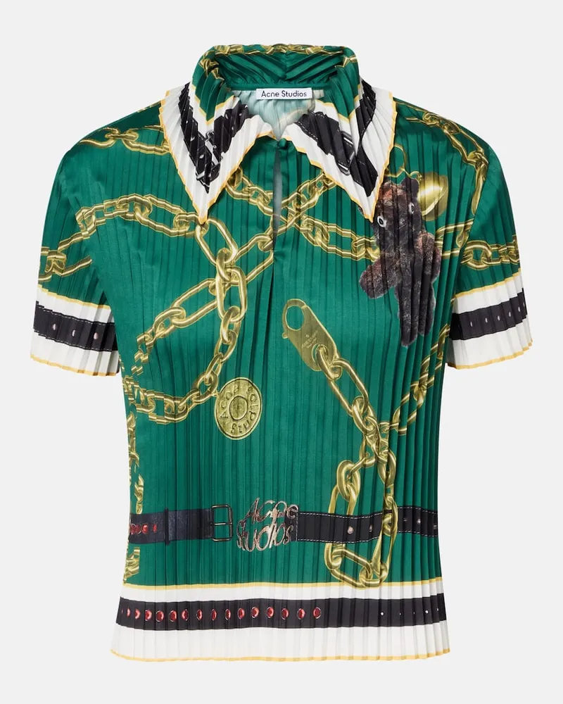 Acne Studios Bedrucktes Top Grün