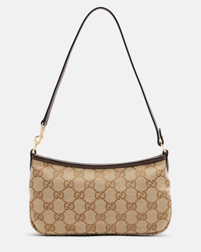 Gucci Schultertasche Gossip GG Small aus Canvas Beige