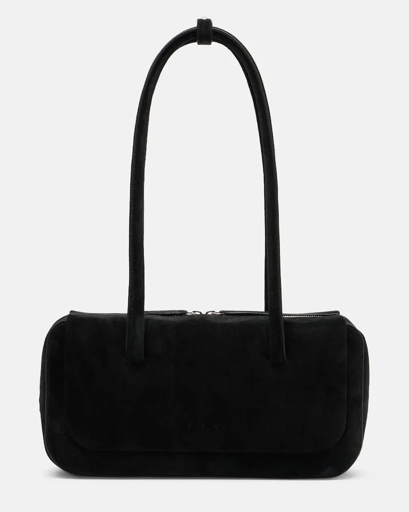 Aesther Ekme Schultertasche Lagune Mini aus Veloursleder Schwarz