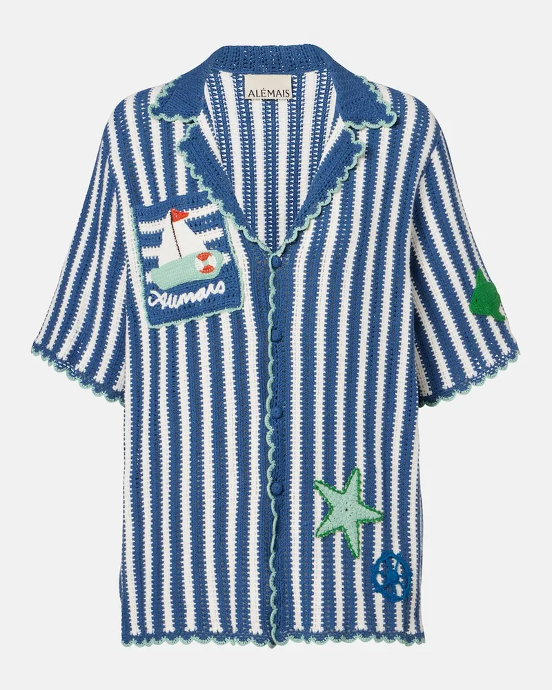 ALEMAIS Alémais Hemd aus Häkelstrick Blau