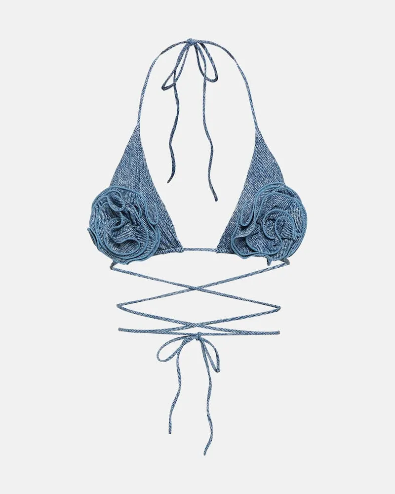 Magda Butrym Verziertes Bikini-Oberteil Blau