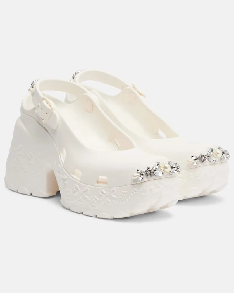 Simone Rocha X Crocs Verzierte Plateau-Pumps Weiß